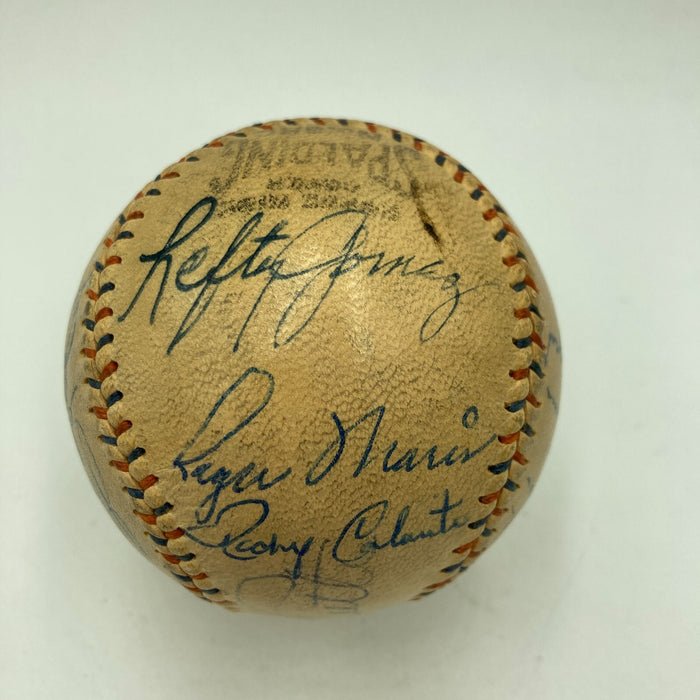 Babe Ruth, Mickey Mantle, Joe Dimaggio & Roger Maris Signed Baseball JSA COA