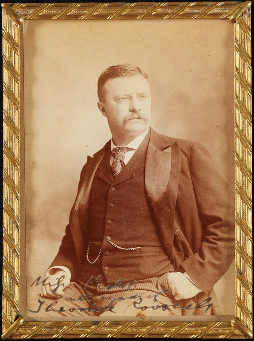 Beautiful President Theodore Teddy Roosevelt Signed 1800's Photo Beckett COA
