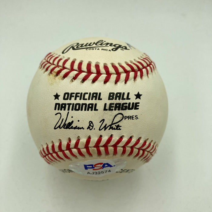 Richie Ashburn 1958 Hits Leader 215 Hits Signed Inscribed Baseball PSA DNA COA