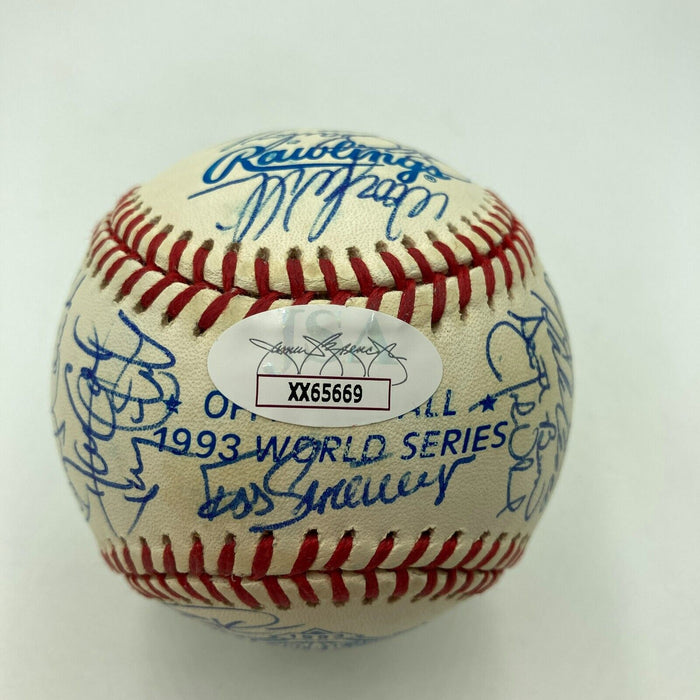1993 Toronto Blue Jays World Series Champs Team Signed W.S. Baseball JSA COA