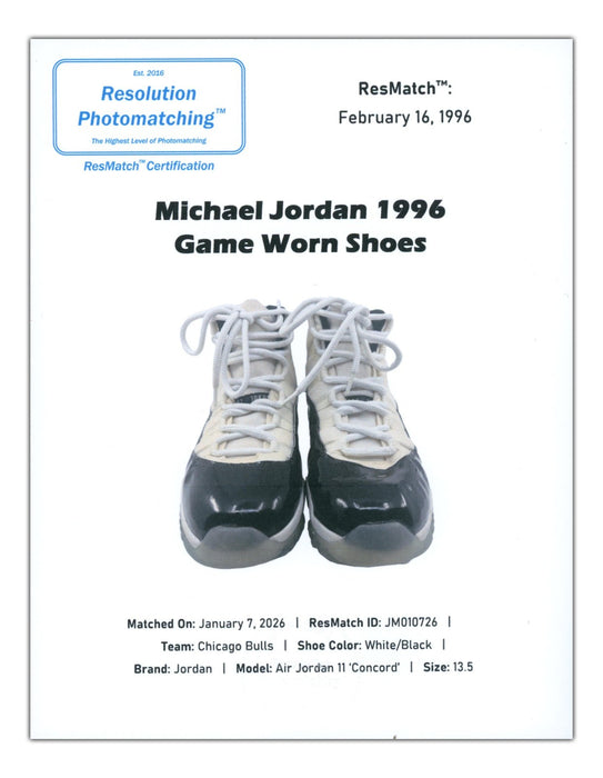 Michael Jordan Photo Matched Game Used Twice Signed 1996 Nike Sneakers JSA COA
