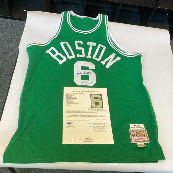 Bill Russell "HOF 1974" Signed 1962-63 Mitchell & Ness Boston Celtics Jersey JSA