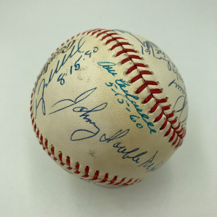 Beautiful No Hitter Pitchers Multi Signed Baseball 12 Sigs With Inscriptions JSA