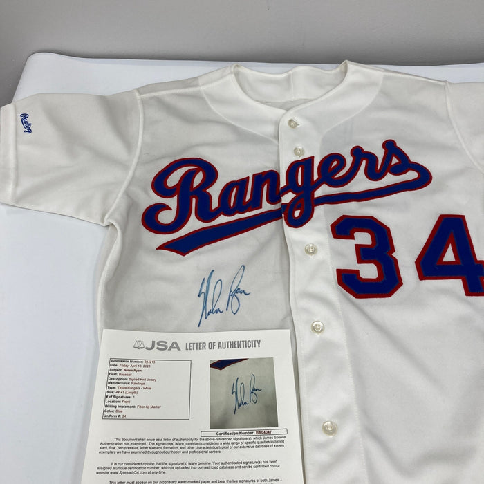 Nolan Ryan Signed Authentic 1989 Texas Rangers Game Model Rawlings Jersey JSA
