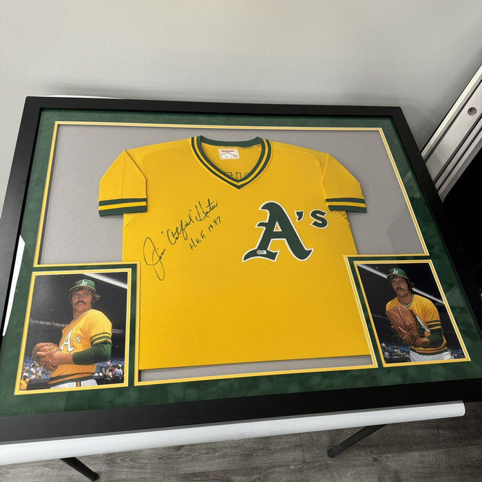 Jim Catfish Hunter HOF 1987 Signed Vintage Oakland A's Game Model Jersey JSA COA