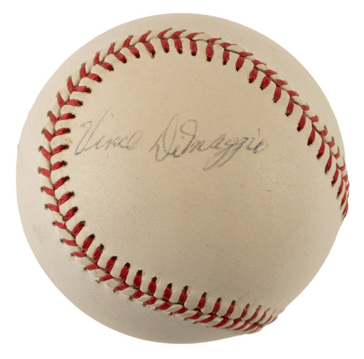 Vince Dimaggio Single Signed Baseball Joe Dimaggio Brother JSA COA