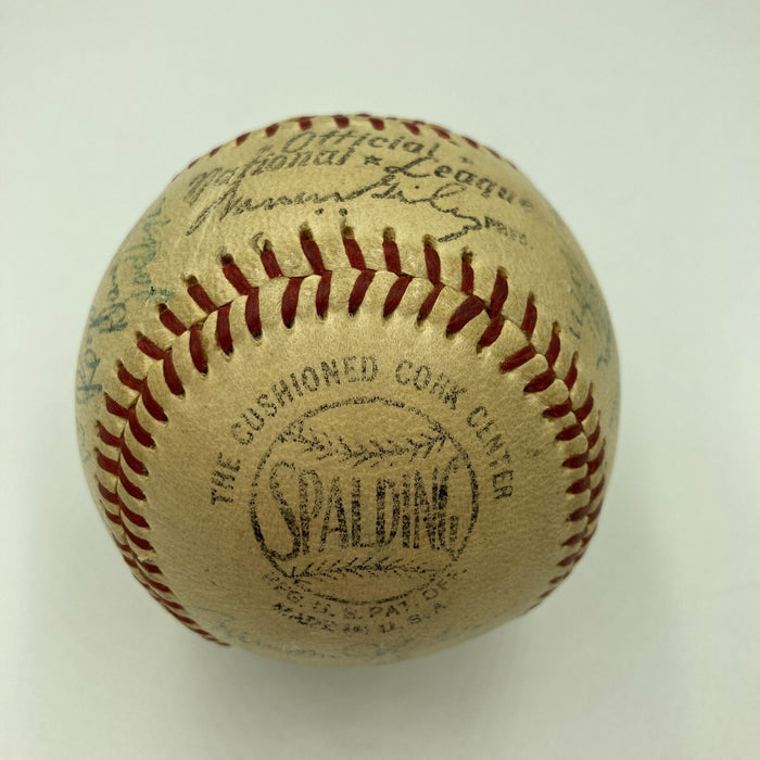 Jackie Robinson Roy Campanella 1956 Brooklyn Dodgers Team Signed Baseball JSA