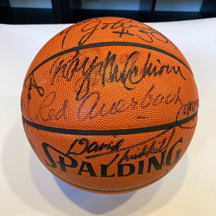 1985 Boston Celtics NBA Champs Team Signed Official NBA Game Basketball PSA DNA