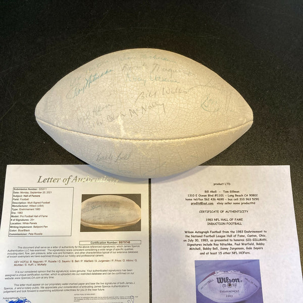 Bronko Nagurski 1983 Hall Of Fame Induction Multi Signed Football 25+ JSA COA