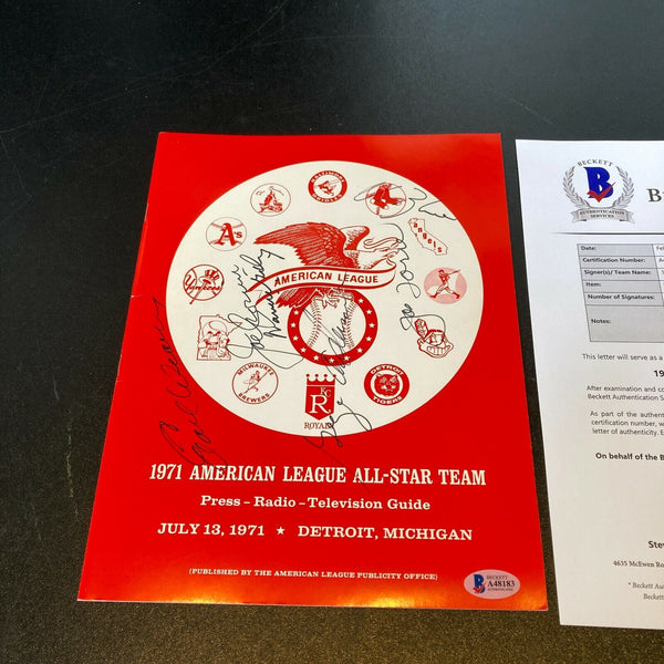 1971 All Star Game Multi Signed Program Warren Giles Joe Cronin Beckett COA