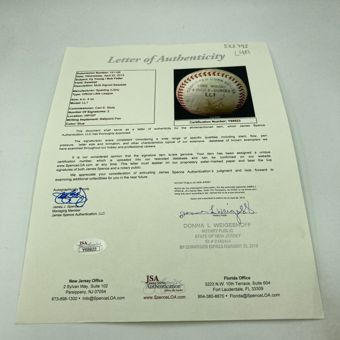 Cy Young Signed 1940's Spalding Baseball Displays As Single Signed Baseball JSA