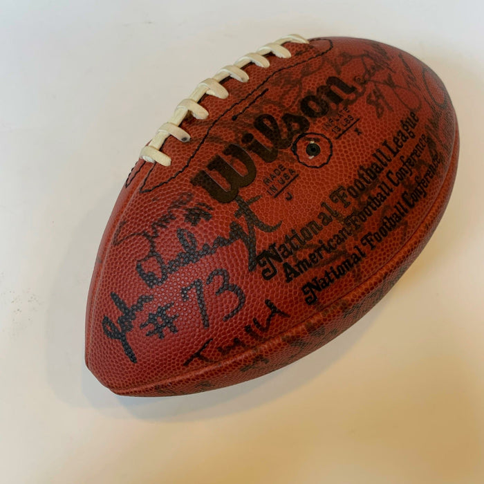 1986 New York Giants Super Bowl Champs Team Signed Wilson NFL Football JSA COA