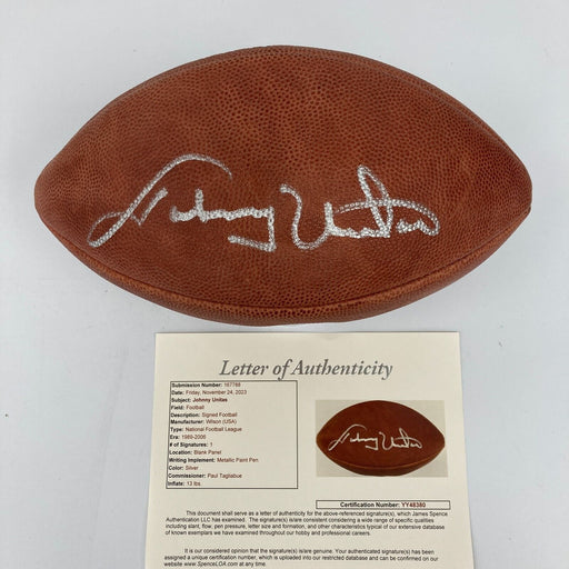 Johnny Unitas Signed Wilson Official NFL Football JSA COA