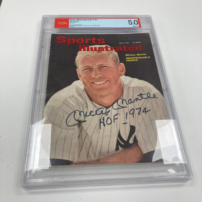 Mickey Mantle "HOF 1974" Signed 1962 Sports Illustrated PSA 9 MINT Auto