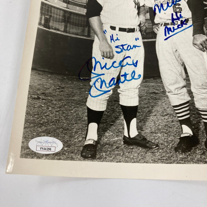 Mickey Mantle "Hi Stan" & Stan Musial "Hi Mick" Signed Inscribed 8x10 Photo JSA