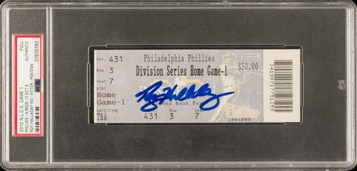 Roy Halladay Signed 2010 Postseason NLDS No Hitter Complete Ticket PSA DNA COA