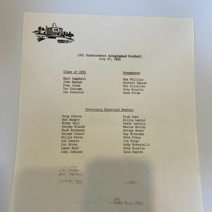 1991 Football Hall of Fame Enshrinement Signed Football 31 Sigs JSA COA