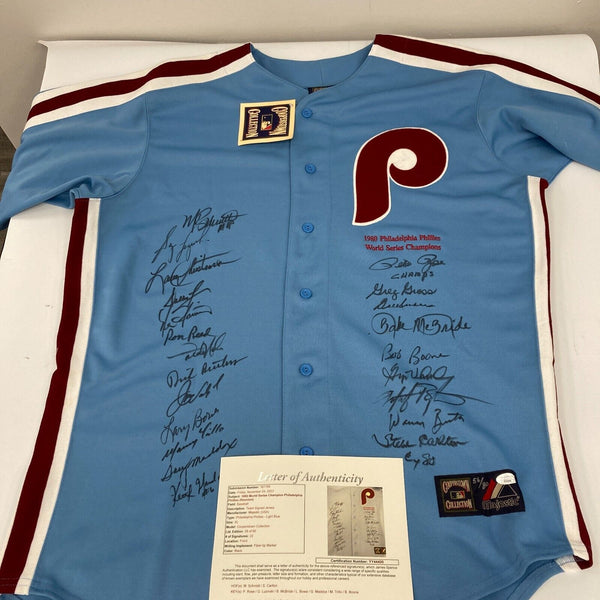 1980 Philadelphia Phillies World Series Champs Team Signed Jersey JSA COA