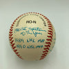 Joe Montana Signed Heavily Inscribed Career STAT Baseball Reggie Jackson COA