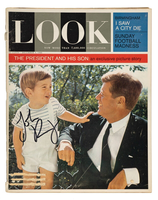 John F. Kennedy Jr. JFK Signed Look Magazine JSA COA RARE