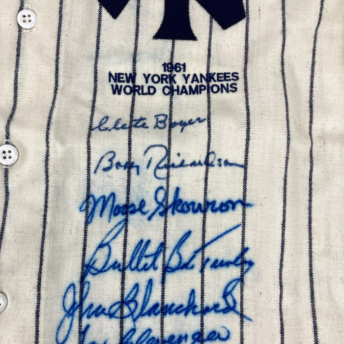 1961 New York Yankees World Series Champs Team Signed Jersey 27 Sigs JSA COA