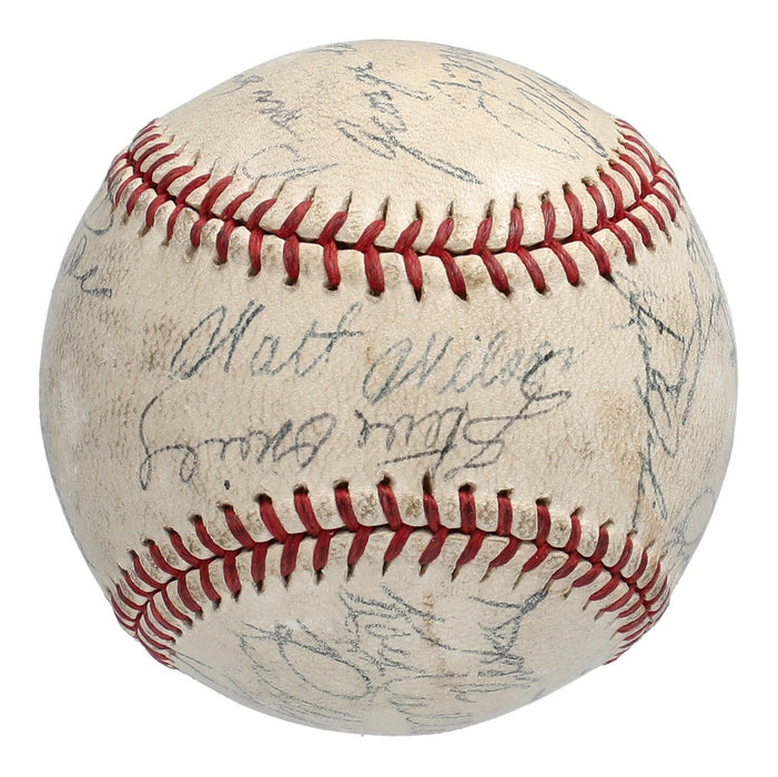 1945 Detroit Tigers World Series Champs Team Signed Baseball Beckett COA