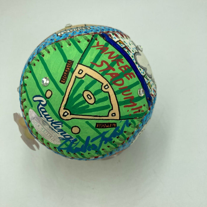 Whitey Ford Signed Charles Fazzino Hand Painted Pop Art Baseball Steiner COA