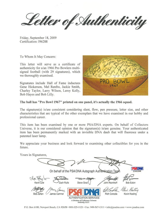 1966 Pro Bowl Team Signed Vintage Rawlings Football PSA DNA COA