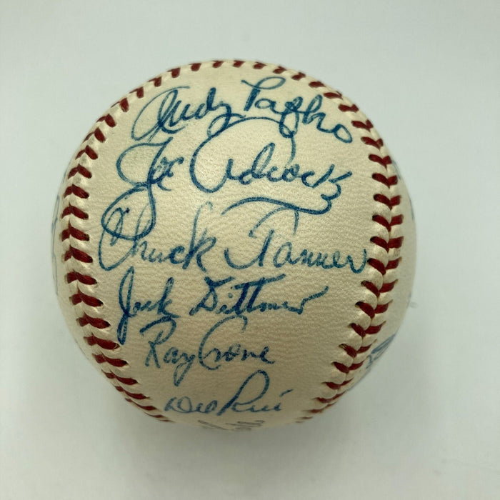 Stunning  1956-1957 Milwaukee Braves Team Signed NL Baseball Hank Aaron JSA COA