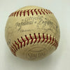 Warren Giles Earle Combs Frankie Frisch Hall Of Fame Multi Signed Baseball