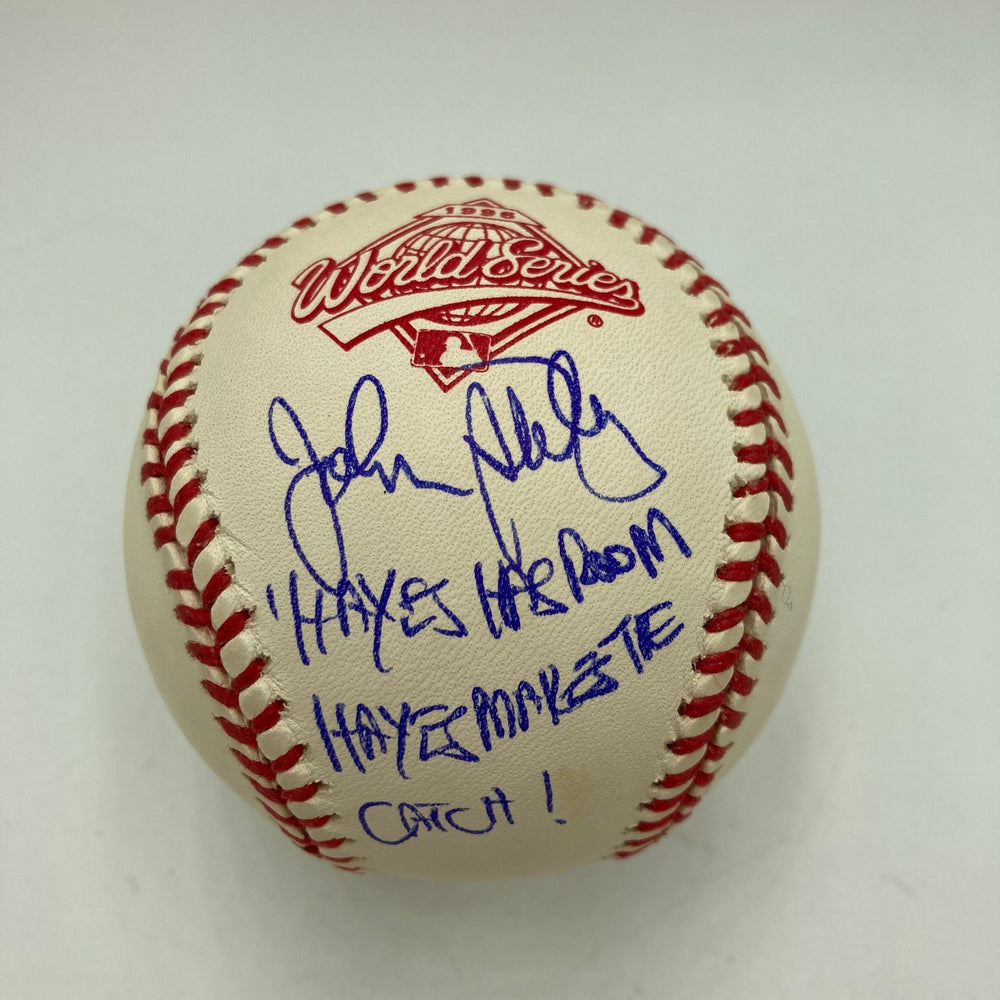 John Sterling "Hayes Makes The Catch!" Signed 1996 World Series Baseball JSA COA