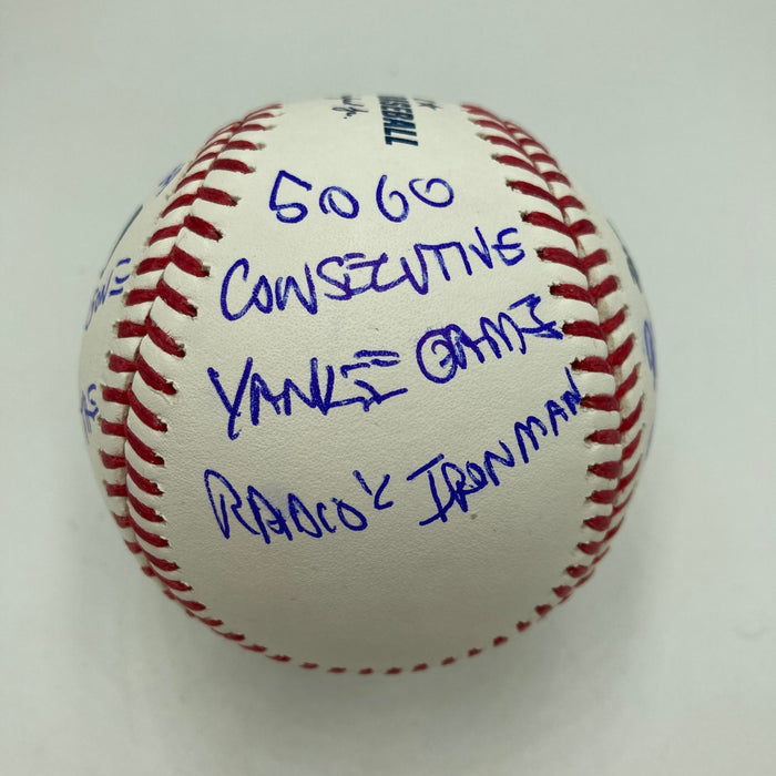 John Sterling Signed Heavily Inscribed STAT Baseball JSA COA RARE!