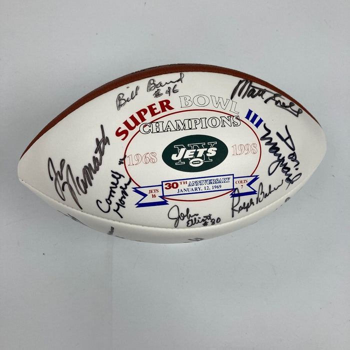 1968 New York Jets Super Bowl Champs Team Signed Wilson Football JSA COA