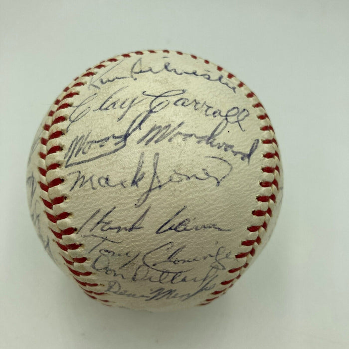 Hank Aaron 1965 Milwaukee Braves Team Signed National League Baseball PSA DNA