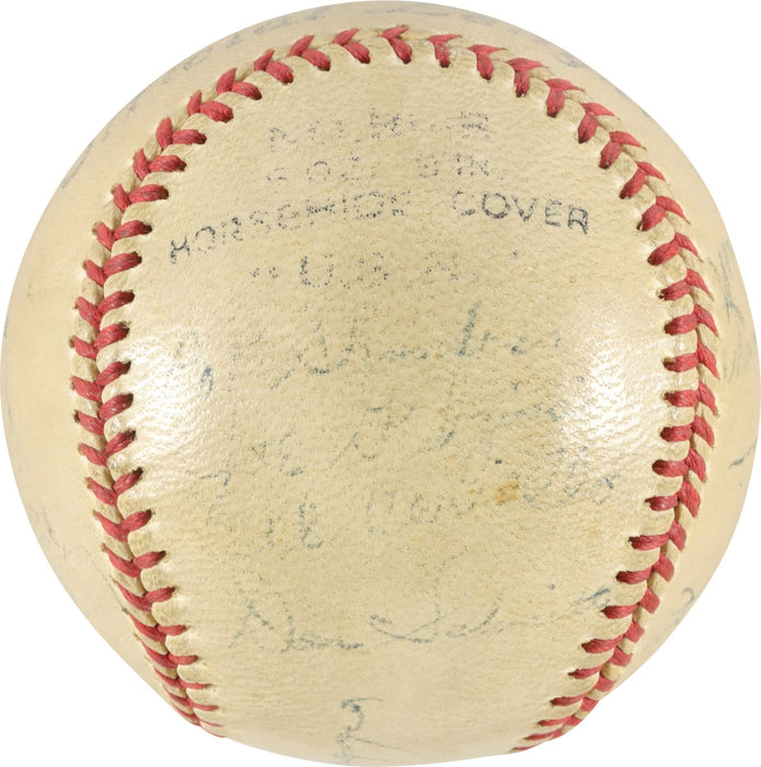 Joe Dimaggio Signed 1944 World War 2 VS. Army Team Signed Baseball PSA DNA COA