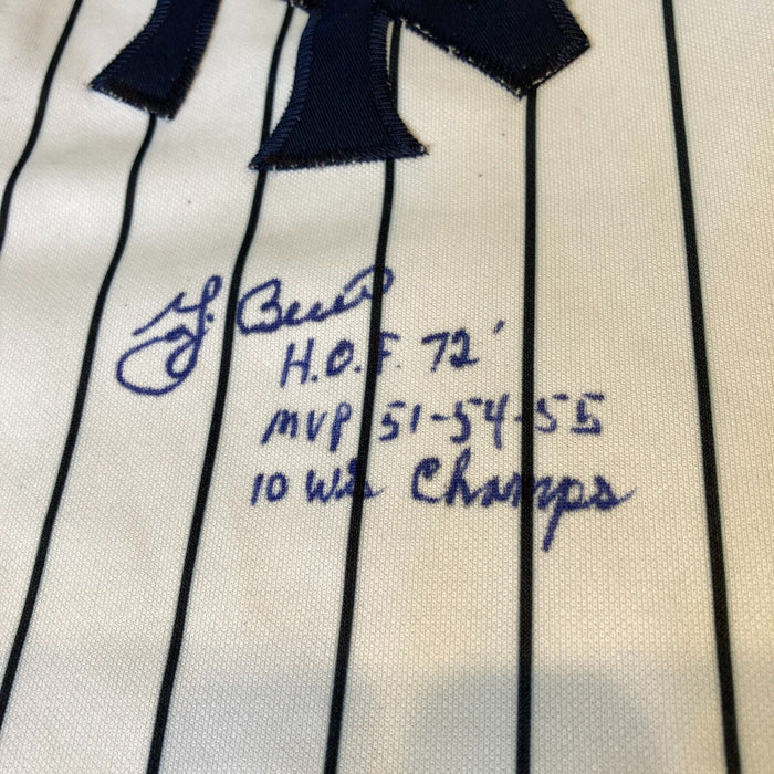Yogi Berra & Whitey Ford Signed Heavily Inscribed STATS New York Yankees Jersey