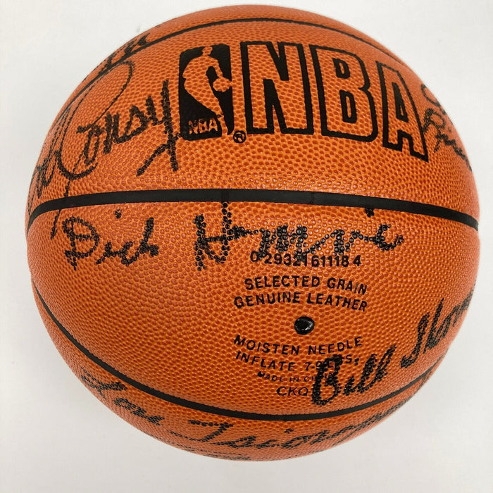 1956-57 Boston Celtics NBA Champs Team Signed Game Basketball Beckett COA