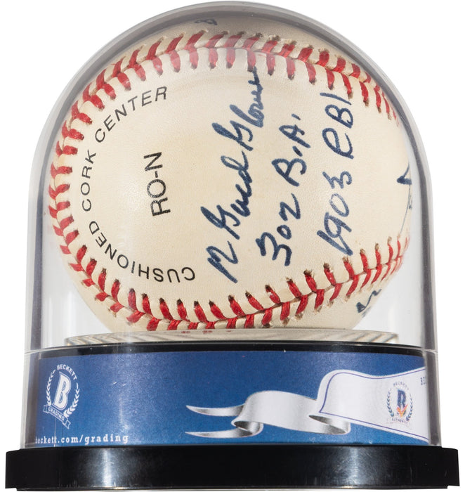 Willie Mays Signed Heavily Inscribed Career STAT Baseball Beckett MINT 9 & JSA