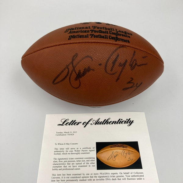 Walter Payton Signed Wilson NFL Game Football PSA DNA COA