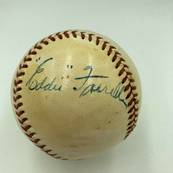 Eddie "Doc" Farrell Single Signed National League Ford Frick Baseball JSA COA