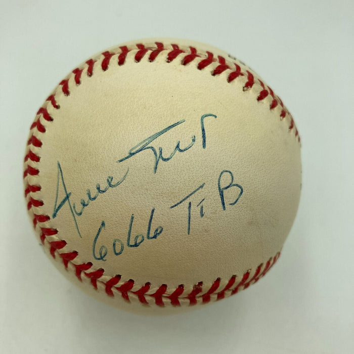 Willie Mays Hank Aaron Stan Musial Total Baseball Signed Inscribed Baseball JSA