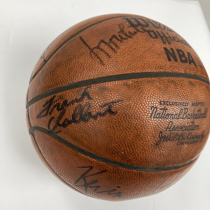 1975-76 Boston Celtics NBA Champs Team Signed Game Used Basketball Beckett COA
