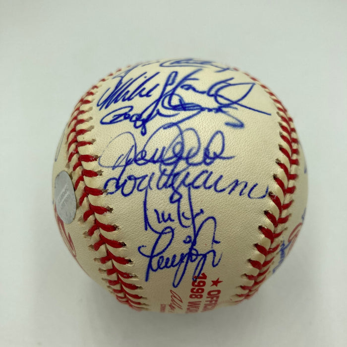 1998 New York Yankees World Series Champs Team Signed Baseball Jeter JSA COA