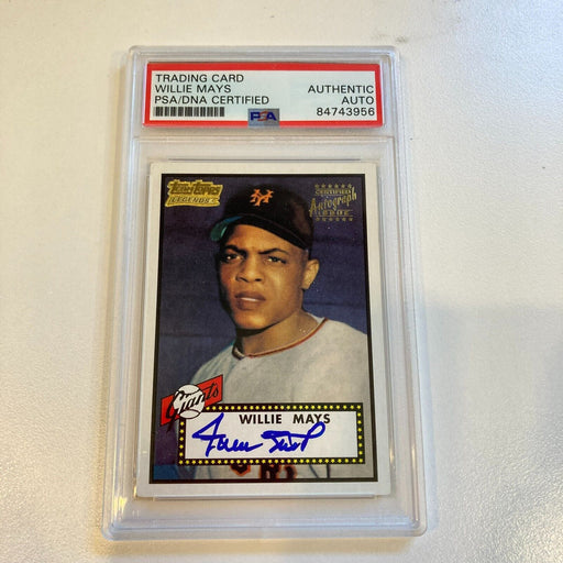 2001 Topps Team 1952 Topps Willie Mays Signed RC Baseball Card PSA DNA