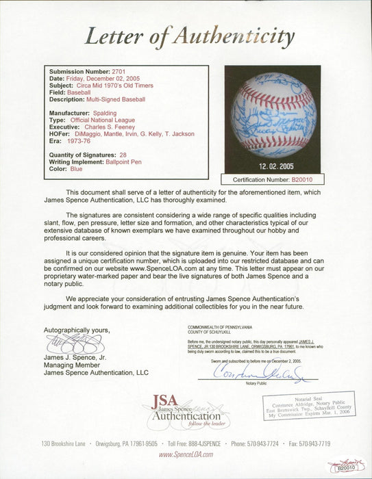 Mickey Mantle Joe Dimaggio Sweetspot Yankees Greats Signed Baseball JSA COA