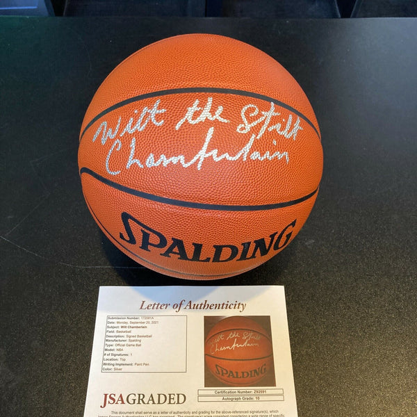 The Finest Wilt "The Stilt" Chamberlain Signed Basketball JSA Graded GEM MINT 10