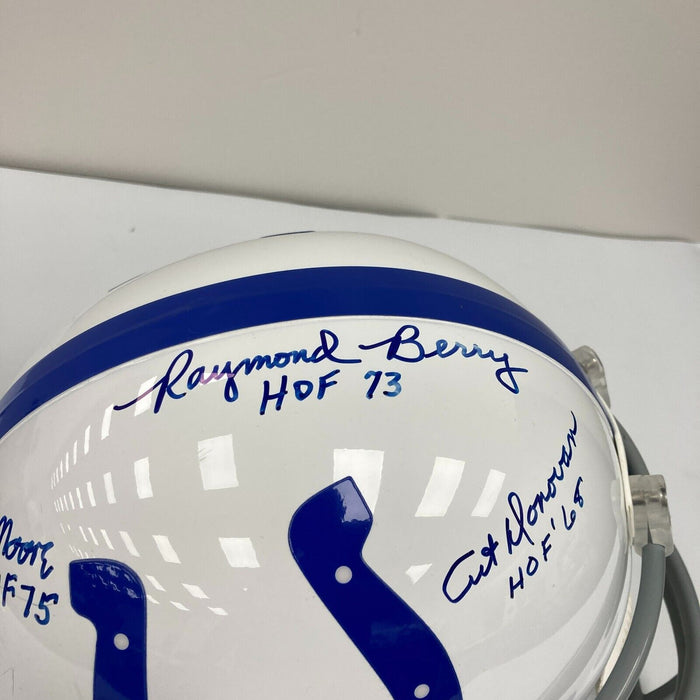 Art Donovan Lenny Moore Raymond Berry Mackey Signed Colts Full Size Helmet JSA