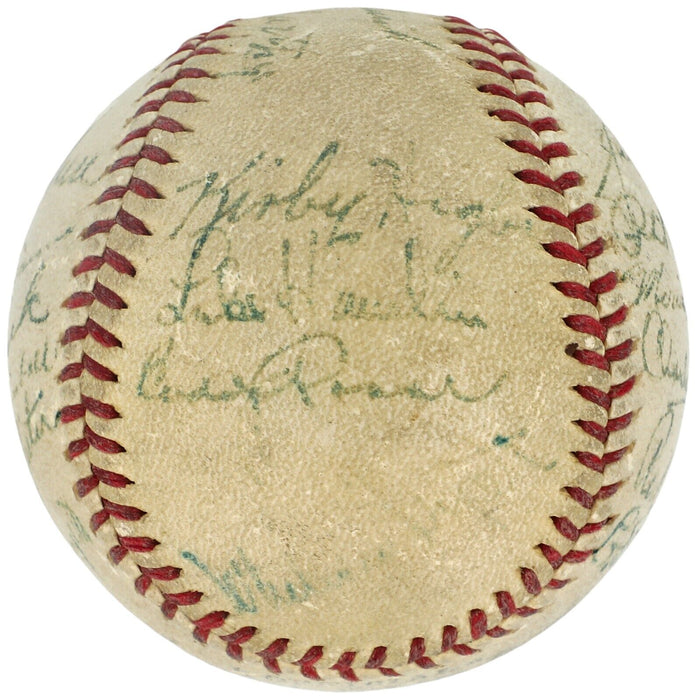 1941 Yankees & Dodgers Team Signed World Series Game Used Baseball Beckett COA