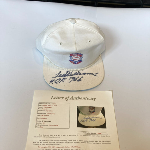 Ted Williams "HOF 1966" Signed Hall Of Fame Baseball Hat JSA COA