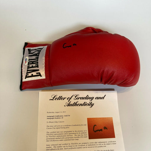 Cassius Clay Muhammad Ali Signed Boxing Glove PSA DNA Graded GEM MINT 10